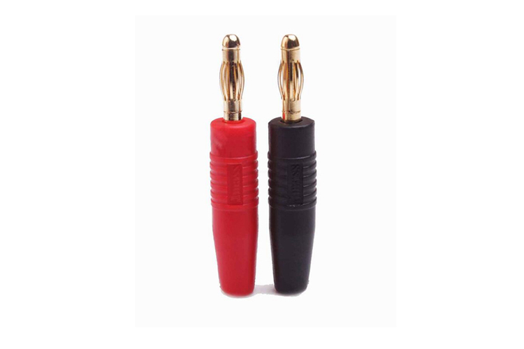 艾迈斯4.0mm黑红橡胶护套香蕉插头纯铜Amass热卖模型配件充电器用
